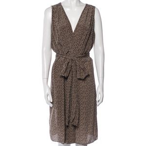 L’Agence Silk Wrap Midi Dress